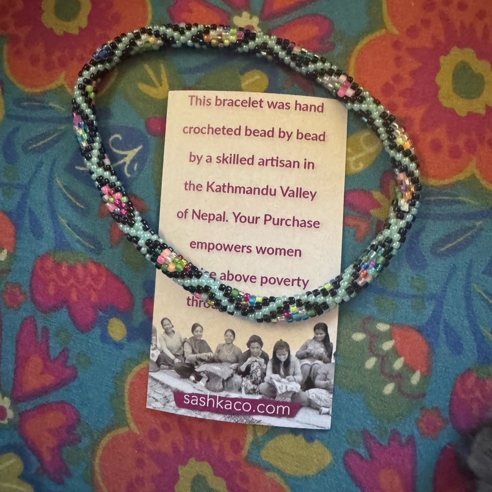 Colorful Beaded Anklet by Sashka Co.